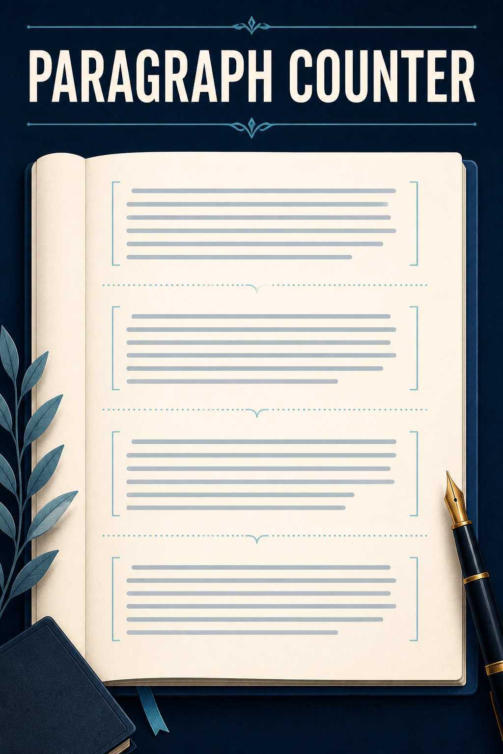 ScholarTool Paragraph Counter guide artwork with separated document blocks and spacing markers