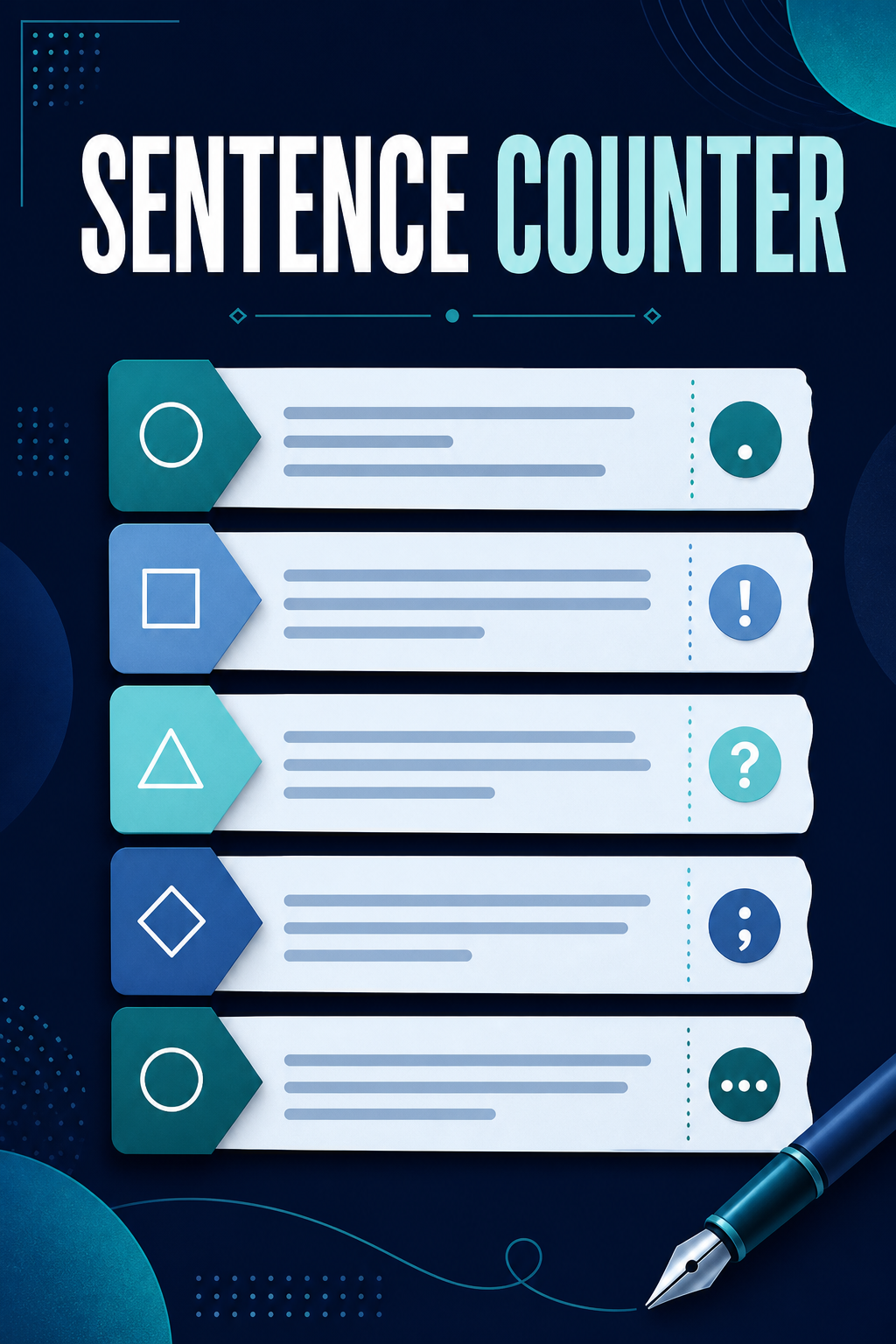 ScholarTool Sentence Counter guide artwork with numbered sentence strips and boundary markers