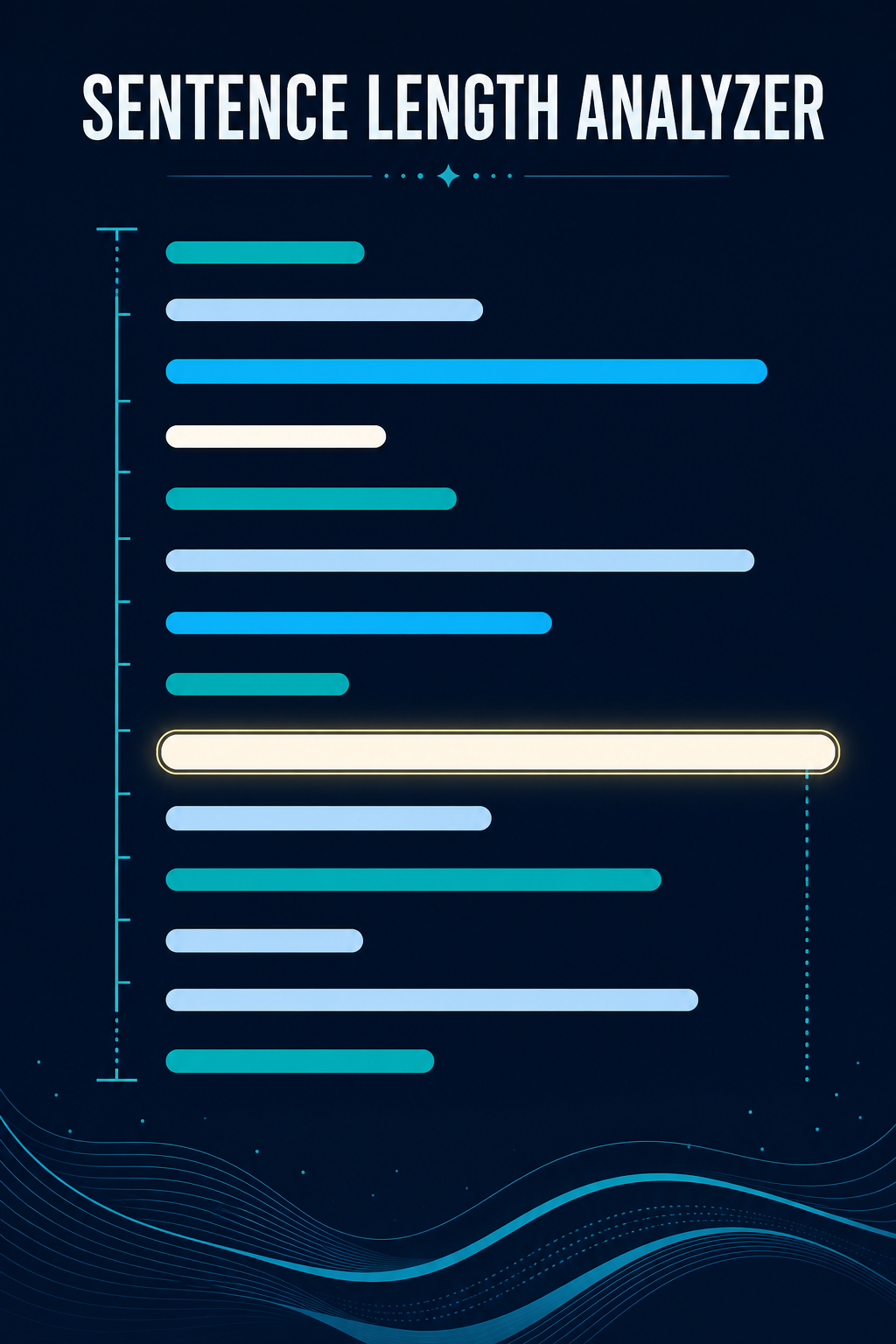 ScholarTool Sentence Length Analyzer guide artwork with short, medium and long sentence bars