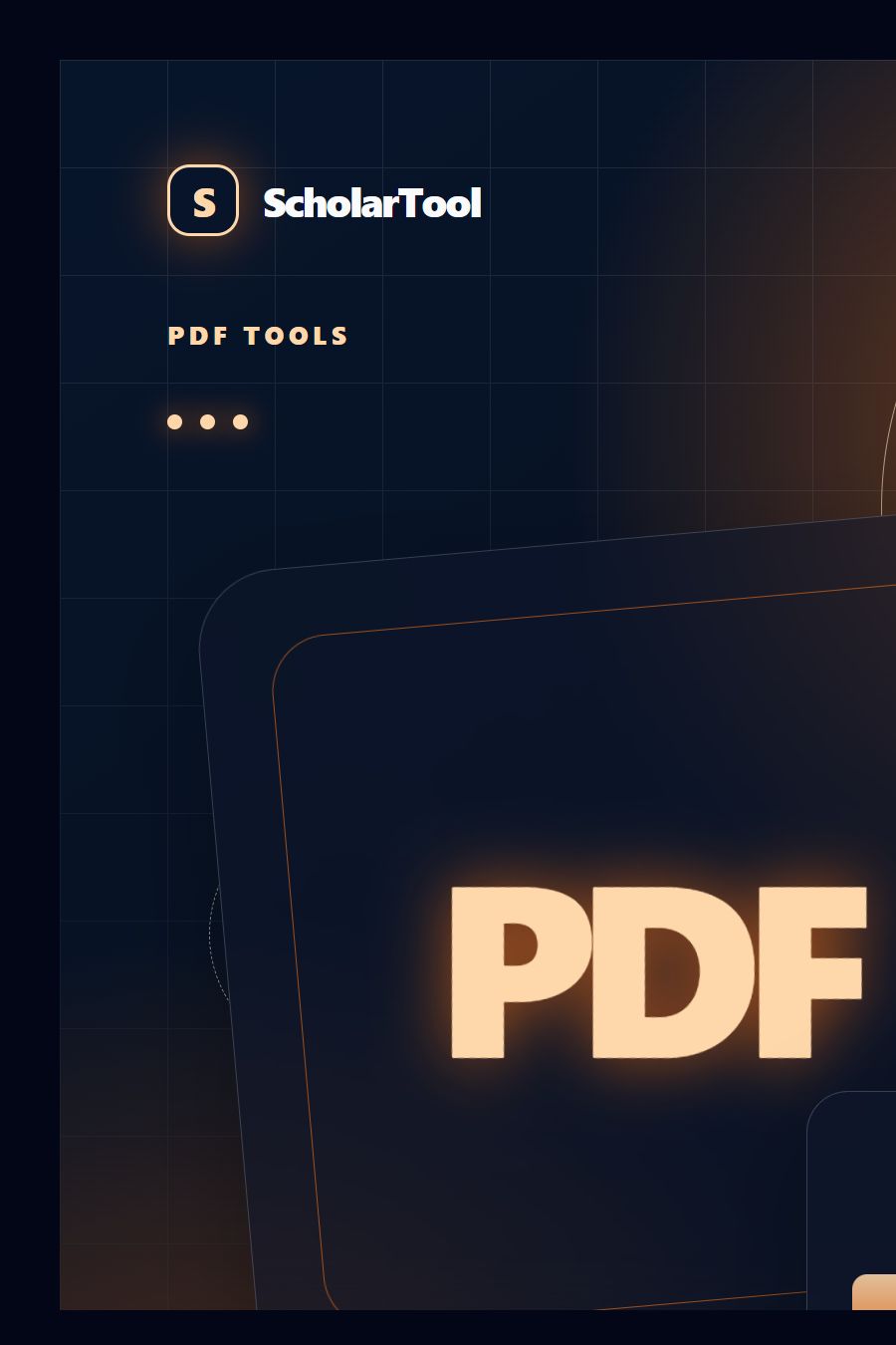 Editorial illustration of layered PDF pages, compression and document extraction for ScholarTool PDF tools